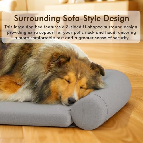 Orthopedic Dog Bed for Medium Dogs,Pet Bed with Removable Bolsters, Dog Couch with Removable Washable Cover,Grey(Bolster M) - size: Bolster M