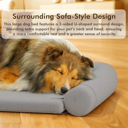 Orthopedic Dog Bed for Medium Dogs,Pet Bed with Removable Bolsters, Dog Couch with Removable Washable Cover,Grey(Bolster M) - size: Bolster M