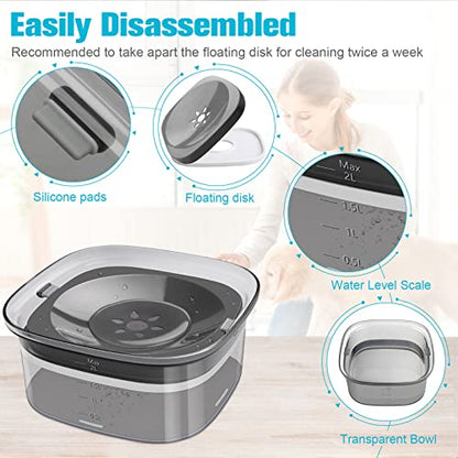 UPSKY 70oz Dog Water Bowl 2L No Spill Dog Bowls Large Capacity Spill Proof Slow Water Feeder, No Splash Dog Bowl Pet Water Dispenser Vehicle Carried Travel Slow Drinking Bowls for Messy Drinkers, Cats - color: C-Black, size: 2 L