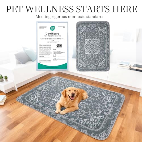 Washable Pee Pads for Dogs, 2 Pack Reusable Puppy Pads Waterproof, Absorbent and Leakproof Dog Pee Pads, Non Slip Puppy Training Pads, Pet Mat for Floor, Crate, Couch, Whelping,Grey, 36"x36" - size: 36"x36"(Pack of 2)