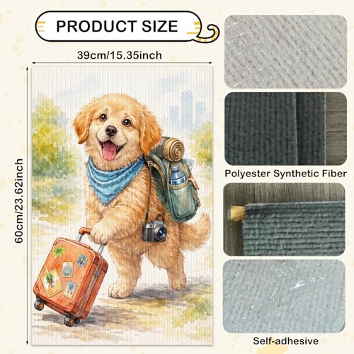 Cat Scratching Mat 15.3x23.6 Inches Polyester Synthetic Fiber, Travel Puppy Print, wall cat Scratcher, Scratch pad, Home Decor, Entryway, Pet Room (2pcs) - color: LU15985-2pcs