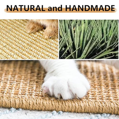 Oncpcare 2PCS Rabbit Scratch Mat Natural Bunny Scratching Pad Claws and Teeth Care Rabbit Mats for Cages Chew Toys for Bunny Pet Cage Bedding for Biting Sleeping Nesting, 16x12 - size: 16"x12"