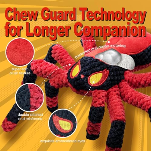 LEGEND SANDY Squeaky Dog Toys- Plush Dog Toys with Soft Fabric for Small, Medium, and Large Dogs Daily Companionship, Training Reward Gift - color: Red Spider