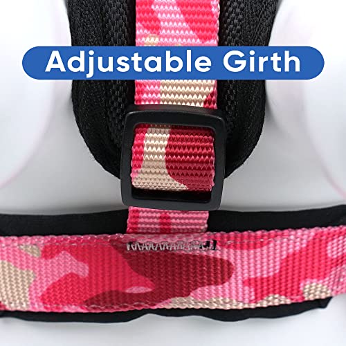 Pawtitas Reflective Padded Dog Harness for X-Small Dogs – Adjustable Puppy Step-in Vest | Fits Chest 14–18 in | No Pull Training Harness | XS | Pink Camouflage - color: Pink Camouflage, size: X-Small (Pack of 1)