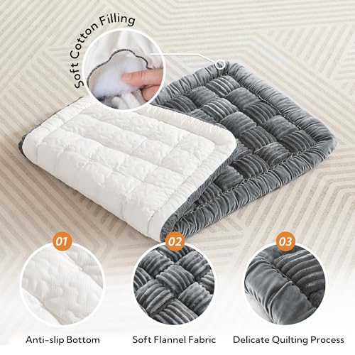 Backseat Pet Bed Mat,Dog Bed for Car,Fuzzy Dog Seat Cover for Car Back Seat, Non-Slip Travel Pet Mat, Fit for Backseat Extenders and Seat Covers(Gray) - color: Gray