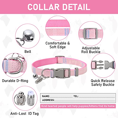 Small Dog Harness Collar and Leash Set, Step in No Chock No Pull Soft Mesh Adjustable Dog Vest Harnesses Plaid Reflective for Dogs Puppy Cats Kitten Rabbit (Pink, XXS) - color: Pink, size: XXS