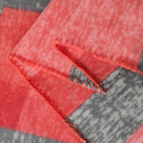 ZYFZCYBL Fleece Throw Blankets for Couch Bulk Lightweight Warm Soft Cozy Blanket 6 Pack Bulk Fleece Blanket Solid for Bed Couch Office Gifts Outdoor 50 x 60 inch （Red and Grey） - color: Plaid (Red and Grey)