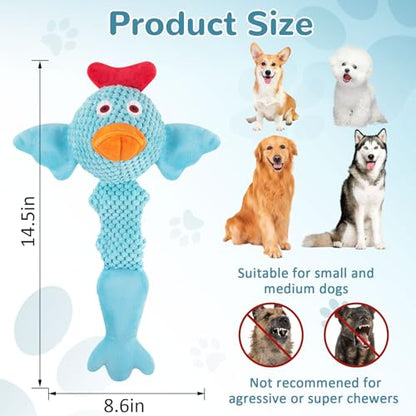 Fuufome Squeaky Dog Toys for Medium and Small Dogs-Interactive Tug of War Toy for Puppy Teething,Great Plush Dog Toy for Dogs to Keep Them Busy - color: sky blue