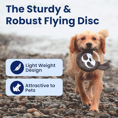 PAWSPIK Flying Disc Tug-of-War Toy, Eco-Friendly Recycled Material, Squeaker Toy for Medium and Large Dogs, for Throwing & Fetching 8.5" Diameter (Adventurous Ape) - style: Adventurous Ape