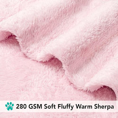PETAMI Fluffy Fleece CAT and Dog Throw Blanket, Pink, X-Large - color: Pink, size: X-Large (60x80)