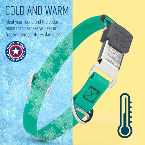 Biothane Waterproof Durable Dog Collar with Herm Sprenger - Quick Release ClicLock Buckle - Fits Medium and Large Dogs - Made in USA (Teal, W 3/4" x L 12"-19") - color: Teal, size: W 3/4" x L 12"-19"