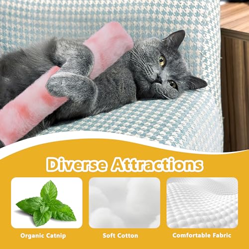 3 Pack Catnip Toys,Soft and Durable Cat Pillows Toys, Rich Color Catnip Toys,Indoor Interactive Cat Kicker Toy, Companion Toys for Cats (Pastel Set) - color: Pastel Set