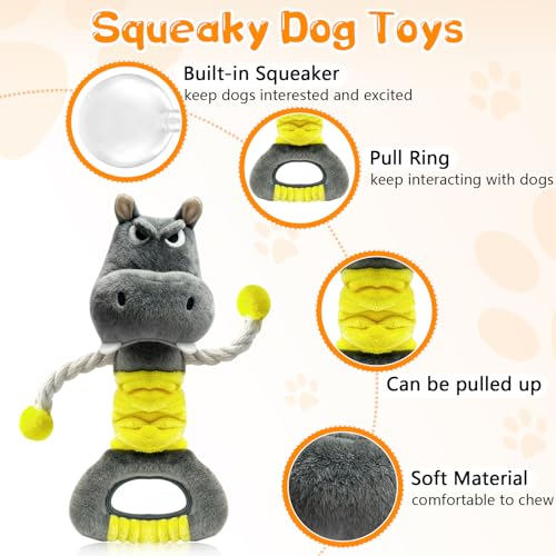 Fuufome Large Squeaky Plush Dog Toys for Small, Medium, and Large Dogs Daily Companionship, Training, Tug of War Puppy Toys to Keep Them Busy - color: Yellow