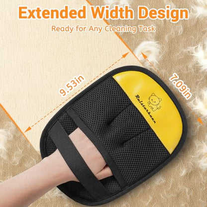 Pet Hair Removal Glove，2026 Newly Upgraded Reusable Magic Brush Pet Hair Remover Glove for Cats & Dogs，Pet Hair Remover Tool for Couch,Curtain, Clothing, Carpet, Car Seat (1Pcs) - color: Black Yellow-1Pcs