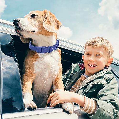 Waterproof Dog Collar Soft Rubber Dog Collar with Safety Buckle Adjustable Pet Collars for Small Medium Large Dogs - color: Dblue, size: M