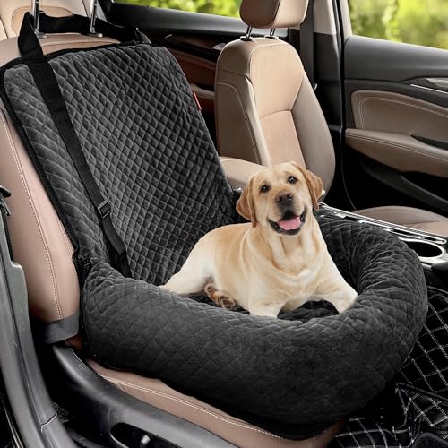 Dog Car Seat for Small Medium Dogs,Detachable Washable Travel Safety Pet Booster Seat, Comfy Ultra Soft and Multifunctional Car Travel Bed,Black - color: Black, size: Small