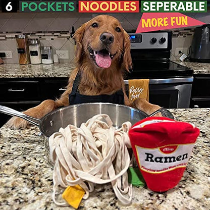 CHEWFFON Dog Puzzle Toy, Interactive & Enriching Snuffle Game for Small & Medium Dogs, Hide and Seek Crinkle Toy, Treat Dispensing & Nose Work Fun - style: Ramen Cup