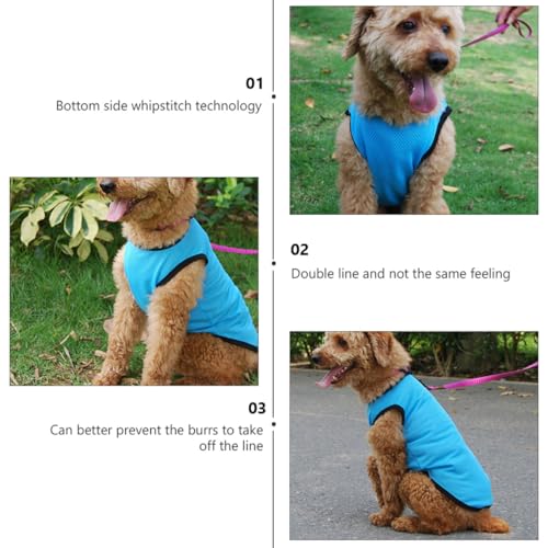 TEHAUX Pet Vest Sleeveless Cooling Mesh Breathable Dog Shirt Blue S Summer Clothes for Small Dogs Puppies