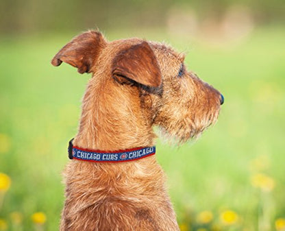 MLB Chicago Cubs Licensed PET COLLAR- Heavy-Duty, Strong, and Durable Dog Collar. Available in 29 Baseball Teams and 4 Sizes - color: Chicago Cubs, size: Extra Large