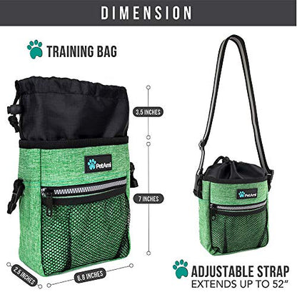 PetAmi Dog Treat Pouch, Pet Treat Pouch for Training, Dog Walking Bag Holder for Kibbles, Pet Food Toy, Dog Trainer Essentials Supplies, Poop Bag Dispenser, 3 Ways to Wear (Green) - color: Heather Green