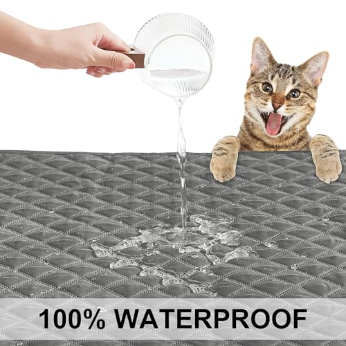 NICETOWN 100% Waterproof Dog Blanket Soft Pet Bed Cover Double Sided Reversible Protect Furniture Couch Sofa Car for Puppy Cat Kids (Dark Grey/Light Grey, 30x70 Inch, Pack of 1) - color: Dark Grey/Light Grey, size: 70"L x 30"W x 0.15"Th