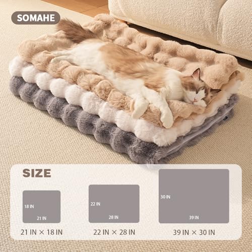 Pet Blanket, Reversible Sherpa & Bubble Fleece Pet Throw, Ultra-Soft Plush for Cats & Small Dogs, Machine Washable, Anti-Static, Warm & Cozy,28"×22" Inch Gray - color: Gray, size: 28"L x 22"W Inches