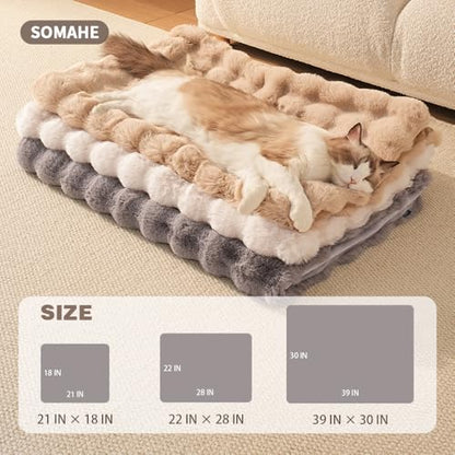 Pet Blanket, Reversible Sherpa & Bubble Fleece Pet Throw, Ultra-Soft Plush for Cats & Small Dogs, Machine Washable, Anti-Static, Warm & Cozy,28"×22" Inch Gray - color: Gray, size: 28"L x 22"W Inches