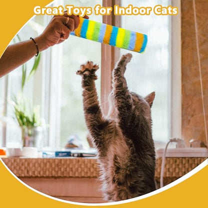 3 Pack Catnip Toys,Soft and Durable Cat Pillows Toys, Crinkle Sound Catnip Toys,Indoor Interactive Cat Kicker Toy, Companion Toys for Cats (Rainbow Set) - color: Rainbow Set