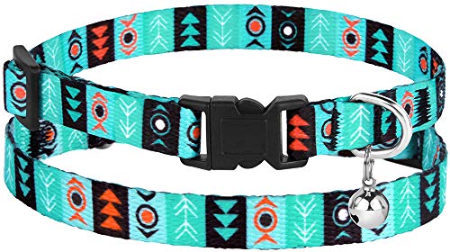 CollarDirect Cat Collar Breakaway with Removable Bell Set of 2 PCS - color: Ethnic + Tribal