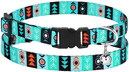 CollarDirect Cat Collar Breakaway with Removable Bell Set of 2 PCS - color: Ethnic + Tribal
