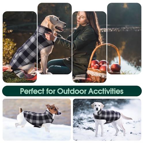 Kuoser Reversible Winter Coat, British Style Jacket for Small Dogs, Warm Windproof Puppy Cold Weather Clothes Vest, Blue XS - color: Blue, size: XS (Chest Girth: 9.4-13.8'')