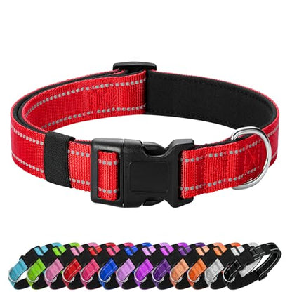 Reflective Dog Collar Padded with Soft Neoprene Breathable Quick Release Basic Dog Collars for Puppy Small Dogs Red Girl Boy - color: Red, size: XS:width 5/8"neck 8-10.5"