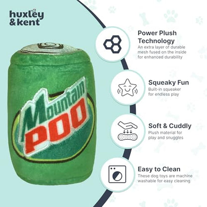 Huxley & Kent Funny Dog Toy w/Squeaker – Power Plush Squeaky Dog Toys for Small, Medium & Large Dogs – Soft Stuffed Animal for Indoor Play & Fetch - Mountain Poo, Small - size: Small, style: Mountain Poo