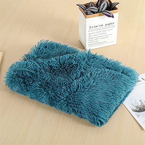 Pet Faux Fur Calming Blanket Soft Dog Cat Protector with Two-Side Fur, Thick Shaggy Bed Throws Pet Blankets Soft Fuzzy Microfibe Cat Throw Bed Couch Washable 22"x14" Inch Cyan - color: Cyan, size: 22"x14" Inch
