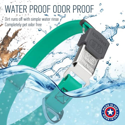 Biothane Waterproof Durable Dog Collar with Herm Sprenger - Quick Release ClicLock Buckle - Fits Medium and Large Dogs - Made in USA (Teal, W 3/4" x L 12"-19") - color: Teal, size: W 3/4" x L 12"-19"