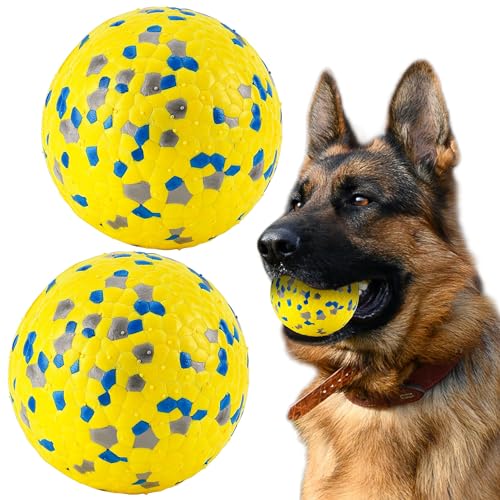FUSOTO 2Pcs Dog Balls, Tennis Balls for Dog Aggressive Chewers, for Large Medium Small Puppy, Training Catch&Fetch, Water Floats Toys, Yellow - color: 2x Yellow