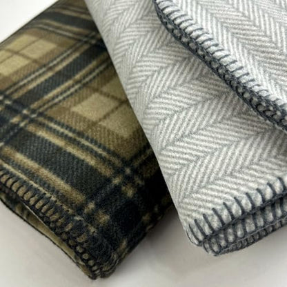 Preston II – THE Polar Fleece Throw, Super-Soft Recycled Polar Fleece Dog Blanket Couch Coat Sofa and Car Protecter for Small, Medium, Large Dogs - 40”x 50”, Dove Gray Herringbone, One Size - color: Dove Gray Herringbone