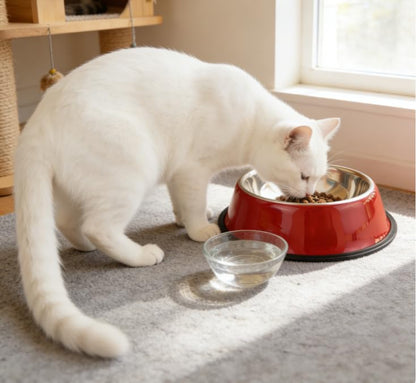 Cute Stainless Steel Dog Bowl, Practical Non-Slip Pet Food Water Bowl for Cats and Small Dogs, Portable Kitten Snack Feeding Bowls with Removable Rubber Base for Travel, Daily Use (Red) - color: Red