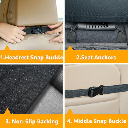 PETICON Waterproof Front Seat Car Cover, Full Protection Dog Car Seat Cover with Side Flaps, Nonslip Scratchproof Front Seat Cover Fits for Cars, Trucks, SUVs, Jeep, Gray (Gray) - color: gray