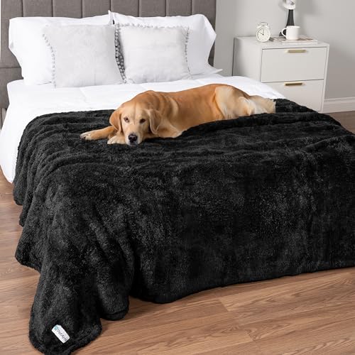 PETAMI Fluffy Fleece CAT and Dog Throw Blanket, Black, X-Large - color: Black, size: X-Large (60x80)