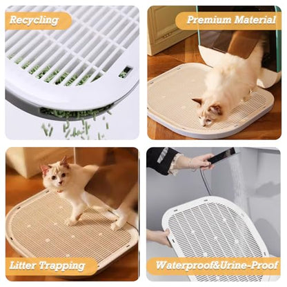 Cat Litter Mat Litter Trapping Mat,19.29"×14.96",Cat Litter Box Mat for Floor,Large Litter Matt for Cat Litter Box,Kitty Litter Mat Catcher,Waterproof Urine Proof,Washable,Easy Clean,Less Waste(Green) - color: Green
