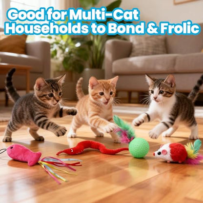 Pet Tunnel for Indoor Cats, 3-Way Collapsible Interactive Pet Tube Infused Catnip, Crawling Runway Toy for Kittens & Adult Cats, Bed Hideaway Toy for Small Pets & Animals