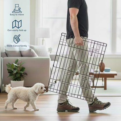 Dog Playpen - Foldable Metal Exercise Puppy Play Pen with 8 24x30in Panels - Indoor/Outdoor Pen with Door for Dogs, Cats or Small Animals by PETMAKER - size: 24" X 30"