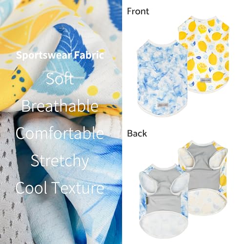Fitwarm 2 Pack Ice Lemon UPF 50+ UV Sun Protection Dog Shirt, Lightweight Dog Cooling Vest, Quick Dry Summer Clothes for Small Dogs Boy Girl, Pet Outfit, Blue, Yellow, White, Small - color: Ice & Lemon, size: Small