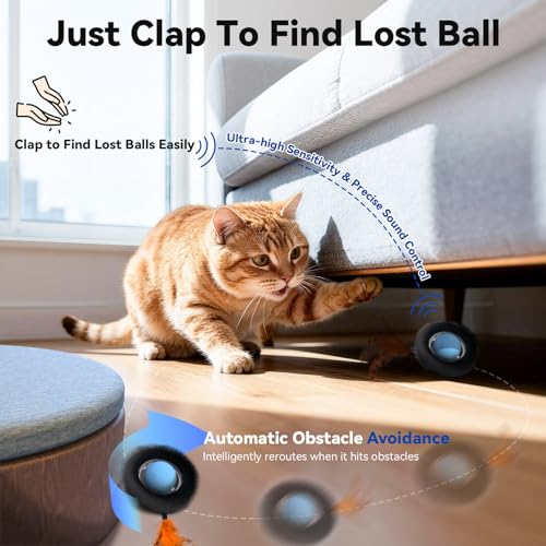 Interactive Cat Toy with Motion Activated Ball & 7-Hole Play Mat, Hide and Seek Exercise Game for Indoor Cats, Automatic Moving Cat Ball in Pouch, Rechargeable Kitten Toys (Starry Night) - color: Starry Night