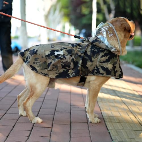 Waterproof Dog Raincoat, Adjustable Reflective Lightweight Pet Rain Clothes with Poncho Hood(X-Small,Camo) - color: Camo, size: X-Small(4-9lb)