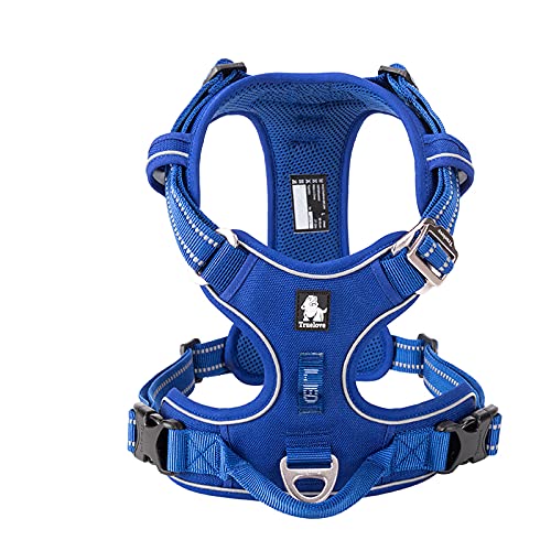 True Love No Pull Dog Harness Extra Reflective Pet Harness for Small Medium Large Dogs Adjustbale for Running Walking Padded Soft Mesh Vest Easy Control TLH56512(Royal Blue,S) - color: Royal Blue, size: S
