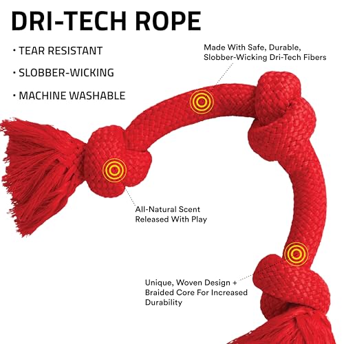 Playology Dog Toys | Dri-Tech Rope Toy Tug of War Rope for Aggressive Chewers | Jumbo Beef Scented Toy - Easy to Clean and Made from Non Toxic Materials - size: Jumbo, style: Beef