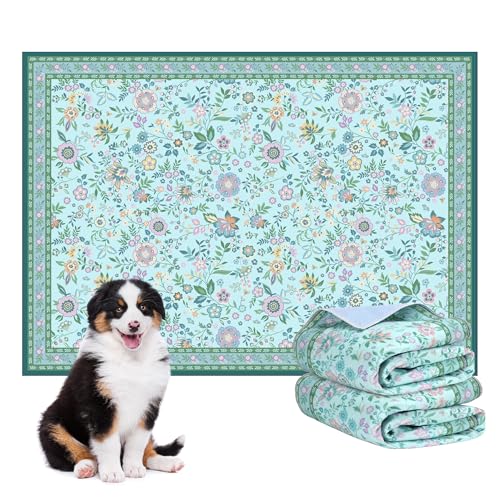 Washable Reusable Pee Pads for Dogs, 2 Pack Large 36"x48" Super Absorbent & Leak-Proof Non-Slip Pet Rugs, Stylish Washable Whelping Pads, Dog Crate Pad - color: Green, size: 36*48 Inch(Pack of 2)