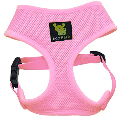 EcoBark Dog Harness - Eco-Friendly Max Comfort Harnesses - Luxurious Soft Mesh Halter - Over the Head Harness Vest- No Pull and No Choke for Puppy, Toy Breeds & Small Dogs (Small, Baby Pink) - color: Baby Pink